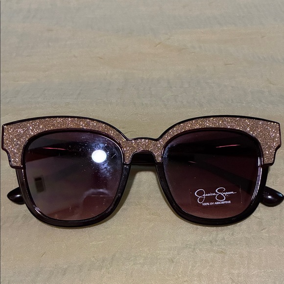 Jessica Simpson Sparkling Brown Sunglasses - Picture 1 of 8